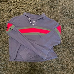 Cropped Collared long sleeve, size small